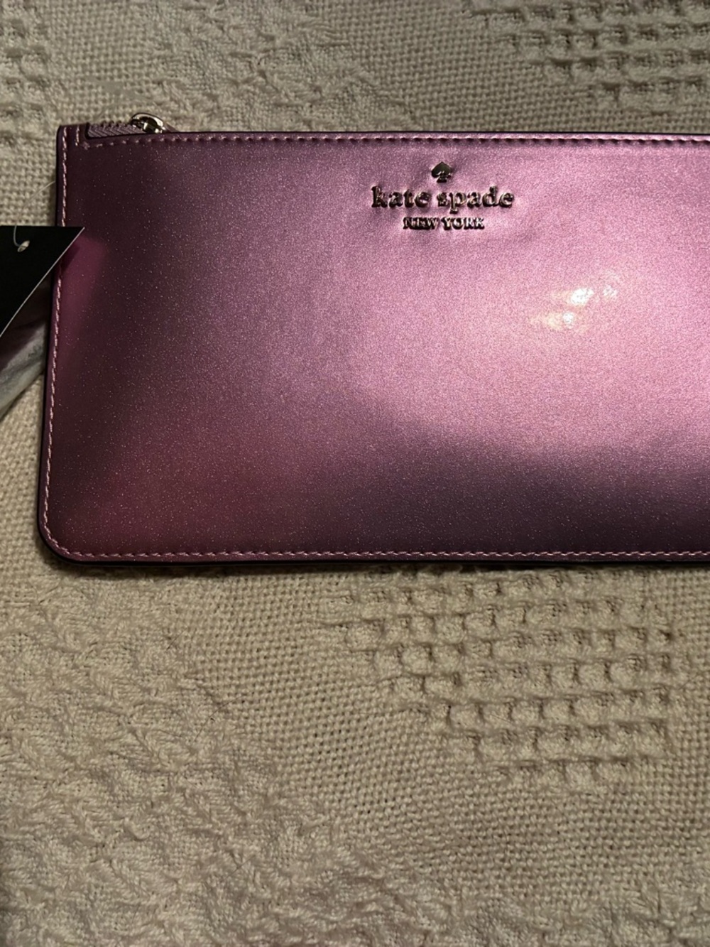 kate spade Metallic Rose Pink Wristlet Clutch